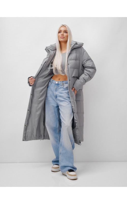 Длинный зимний пуховик для молодёжи