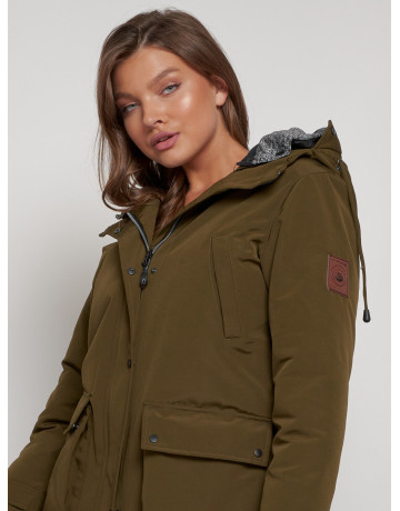 Женская зимняя парка с капюшоном, хаки, для активного отдыха. в Тюмени