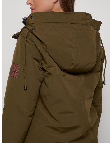 Женская зимняя парка с капюшоном, хаки, для активного отдыха. в Тюмени