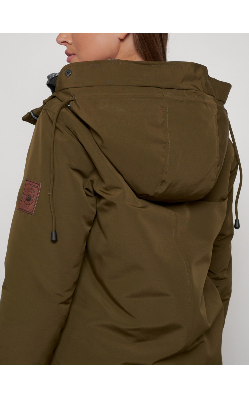 Женская зимняя парка с капюшоном, хаки, для активного отдыха. в Тюмени