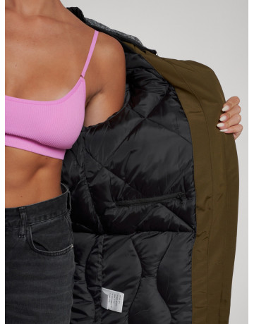 Женская зимняя парка с капюшоном, хаки, для активного отдыха. в Тюмени