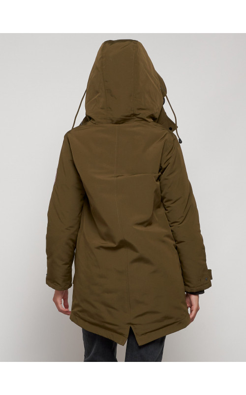 Женская зимняя парка с капюшоном, хаки, для активного отдыха. в Тюмени
