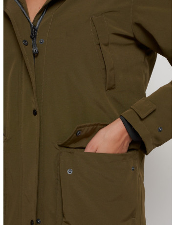 Женская зимняя парка с капюшоном, хаки, для активного отдыха. в Тюмени