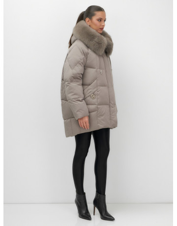 Пуховик с мехом песца зимний премиальный