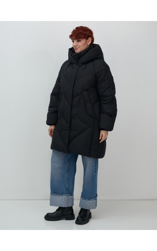 Длинный женский пуховик для зимы