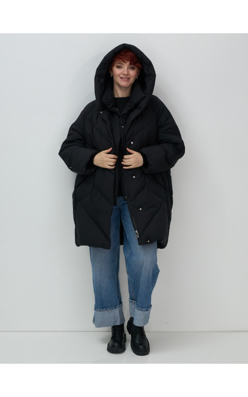 Длинный женский пуховик для зимы
