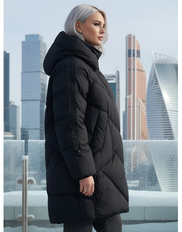 Длинный женский пуховик для зимы