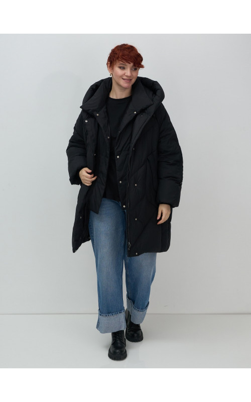 Длинный женский пуховик для зимы