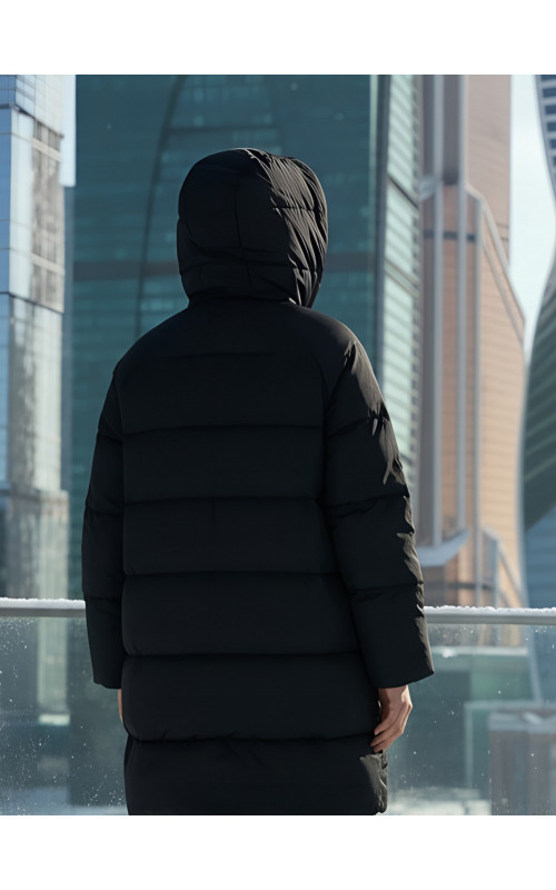 Длинный женский пуховик для зимы