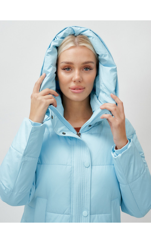 Длинный зимний пуховик с капюшоном для женщин