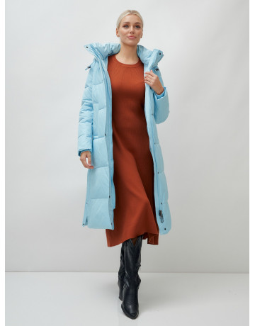 Длинный зимний пуховик с капюшоном для женщин