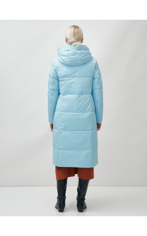 Длинный зимний пуховик с капюшоном для женщин