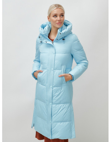 Длинный зимний пуховик с капюшоном для женщин