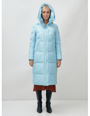 Длинный зимний пуховик с капюшоном для женщин