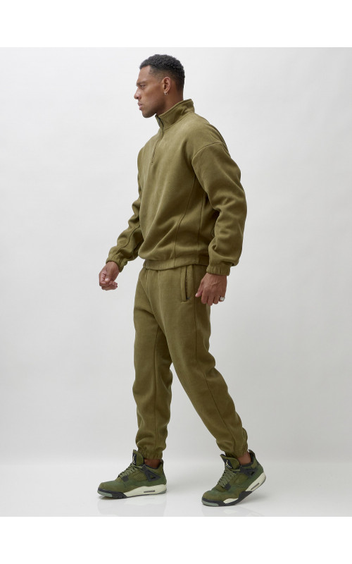 Мужской демисезонный спортивный костюм на флисе, цвет хаки, для спорта. в Тюмени