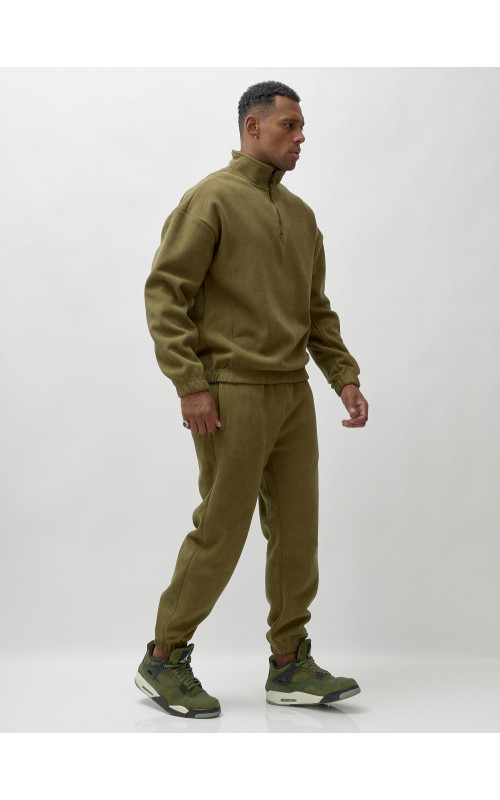 Мужской демисезонный спортивный костюм на флисе, цвет хаки, для спорта. в Тюмени