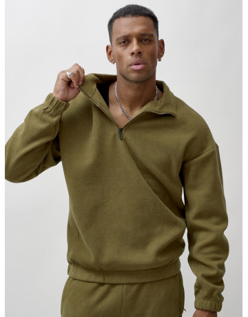 Мужской демисезонный спортивный костюм на флисе, цвет хаки, для спорта. в Тюмени