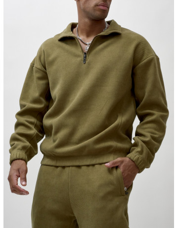 Мужской демисезонный спортивный костюм на флисе, цвет хаки, для спорта. в Тюмени