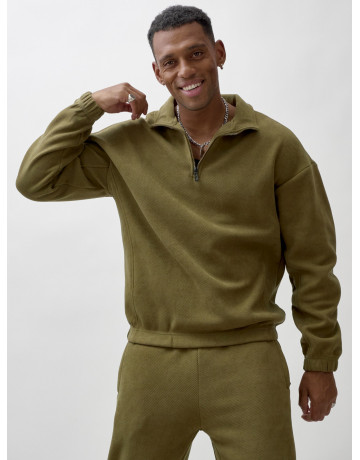 Мужской демисезонный спортивный костюм на флисе, цвет хаки, для спорта. в Тюмени