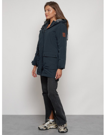 Женская зимняя парка с капюшоном, тёмно-синего цвета. в Тюмени