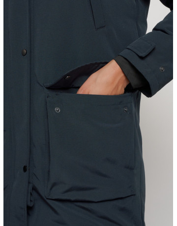 Женская зимняя парка с капюшоном, тёмно-синего цвета. в Тюмени