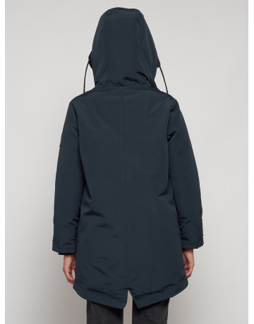 Женская зимняя парка с капюшоном, тёмно-синего цвета. в Тюмени