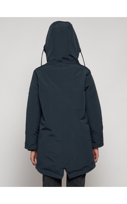 Женская зимняя парка с капюшоном, тёмно-синего цвета. в Тюмени