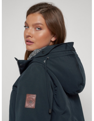 Женская зимняя парка с капюшоном, тёмно-синего цвета. в Тюмени