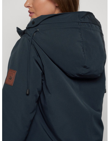 Женская зимняя парка с капюшоном, тёмно-синего цвета. в Тюмени