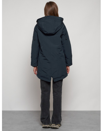 Женская зимняя парка с капюшоном, тёмно-синего цвета. в Тюмени