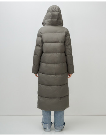 Длинный зимний пуховик с капюшоном для женщин