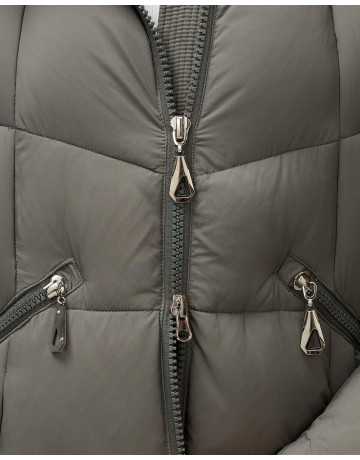 Длинный зимний пуховик с капюшоном для женщин