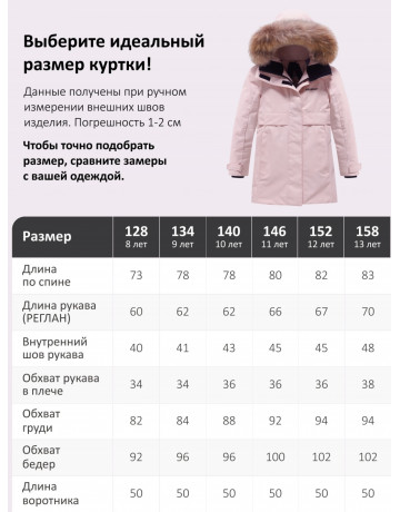 Зимняя парка для девочки-подростка (8–13 лет)