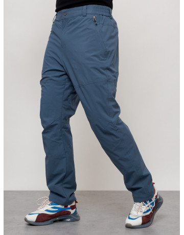 Мужские брюки с флисовой подкладкой синего цвета