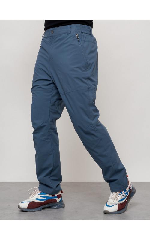 Мужские брюки с флисовой подкладкой синего цвета