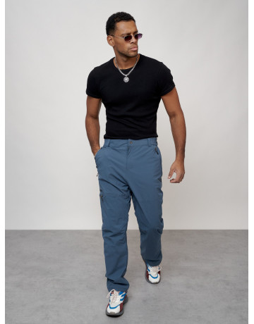 Мужские брюки с флисовой подкладкой синего цвета