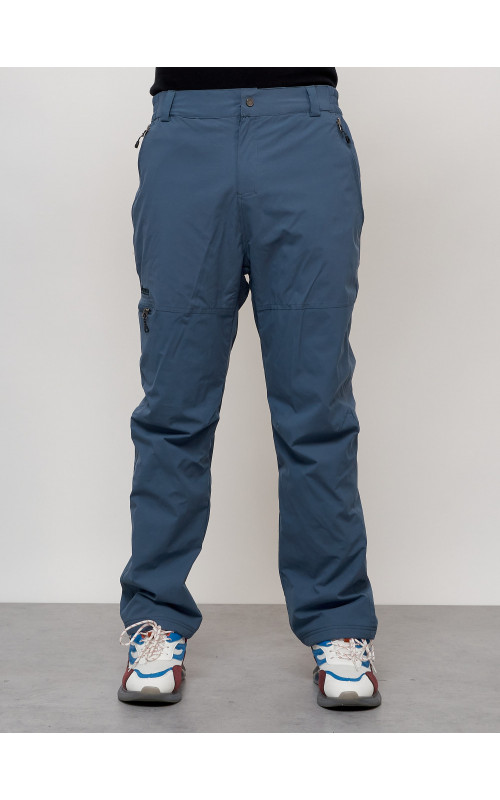 Мужские брюки с флисовой подкладкой синего цвета