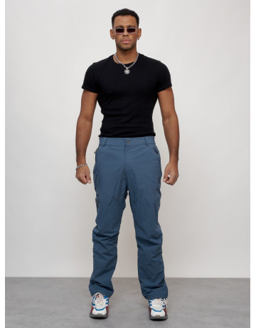 Мужские брюки с флисовой подкладкой синего цвета