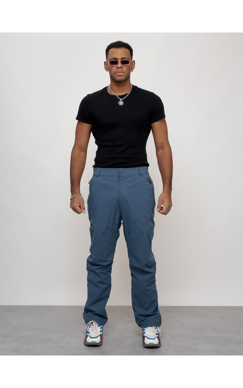 Мужские брюки с флисовой подкладкой синего цвета