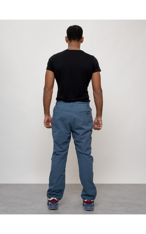 Мужские брюки с флисовой подкладкой синего цвета