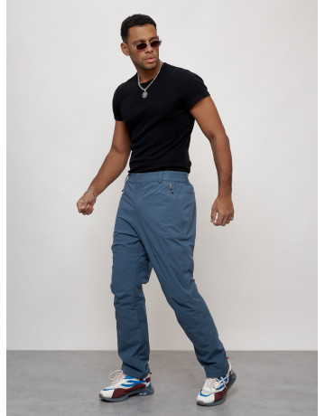 Мужские брюки с флисовой подкладкой синего цвета