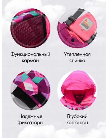 Розовый горнолыжный костюм для девочки зимой