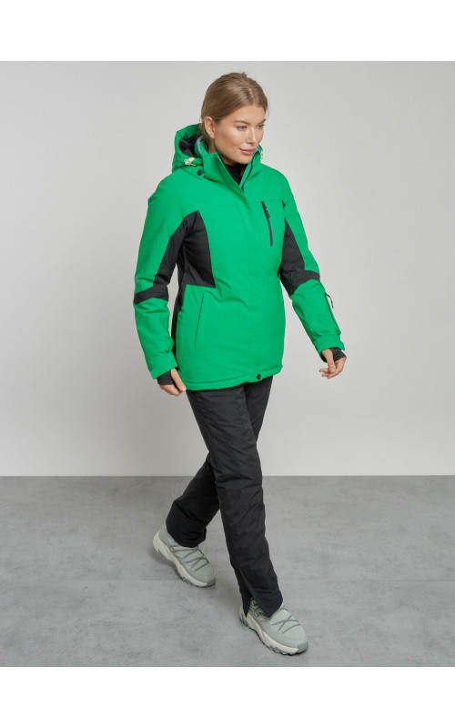 Женский горнолыжный костюм зимний, зелёный, для спорта. в Тюмени