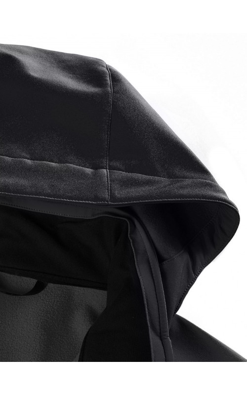 Женская спортивная ветровка с капюшоном softshell, чёрная, для активного отдыха в Тюмени