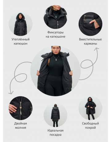 Зимняя куртка с капюшоном для женщин и подростков.