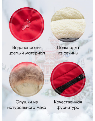 Зимняя куртка-парка для девочки-подростка с капюшоном и мехом, красная