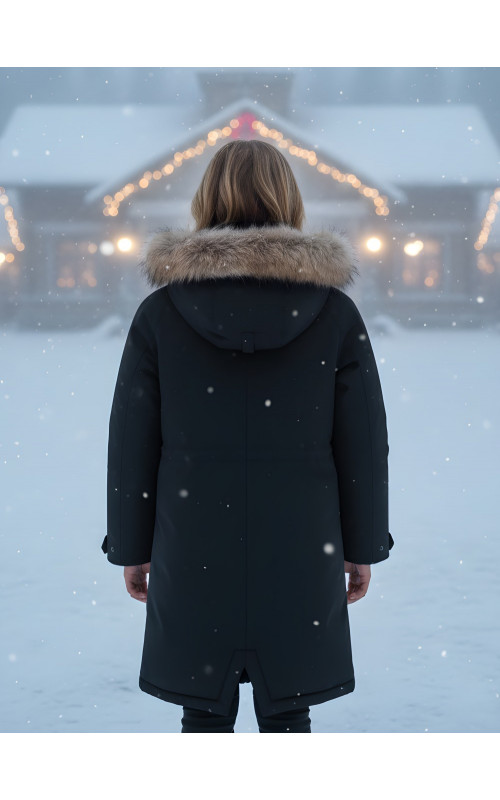 Тёплая детская парка с регулируемой посадкой.