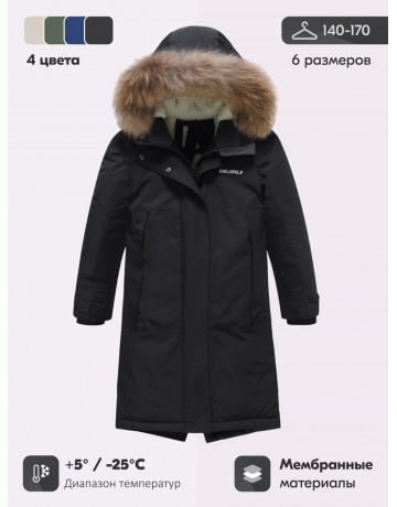 Тёплая детская парка с регулируемой посадкой.