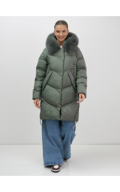 Длинный пуховик премиум-класса для зимы.