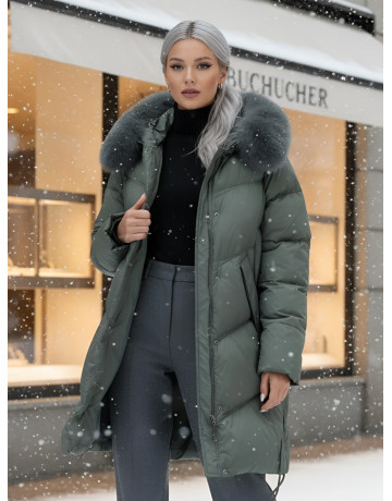 Длинный пуховик премиум-класса для зимы.